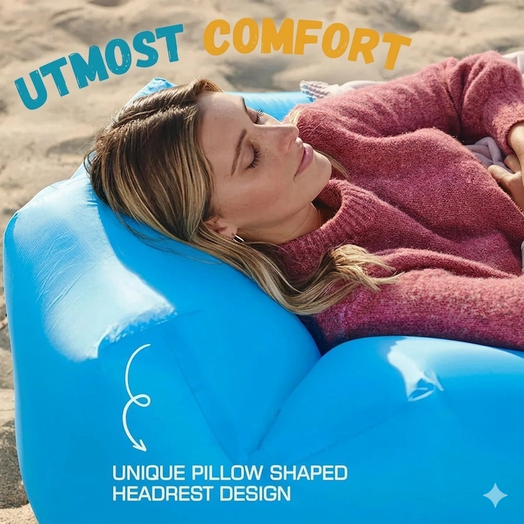 Inflatable Lounger Air Sofa | Portable Air Lounge Chair for Camping, Beach, Travel, Garden & Indoor Relaxing with Carry Bag (1 Pc)