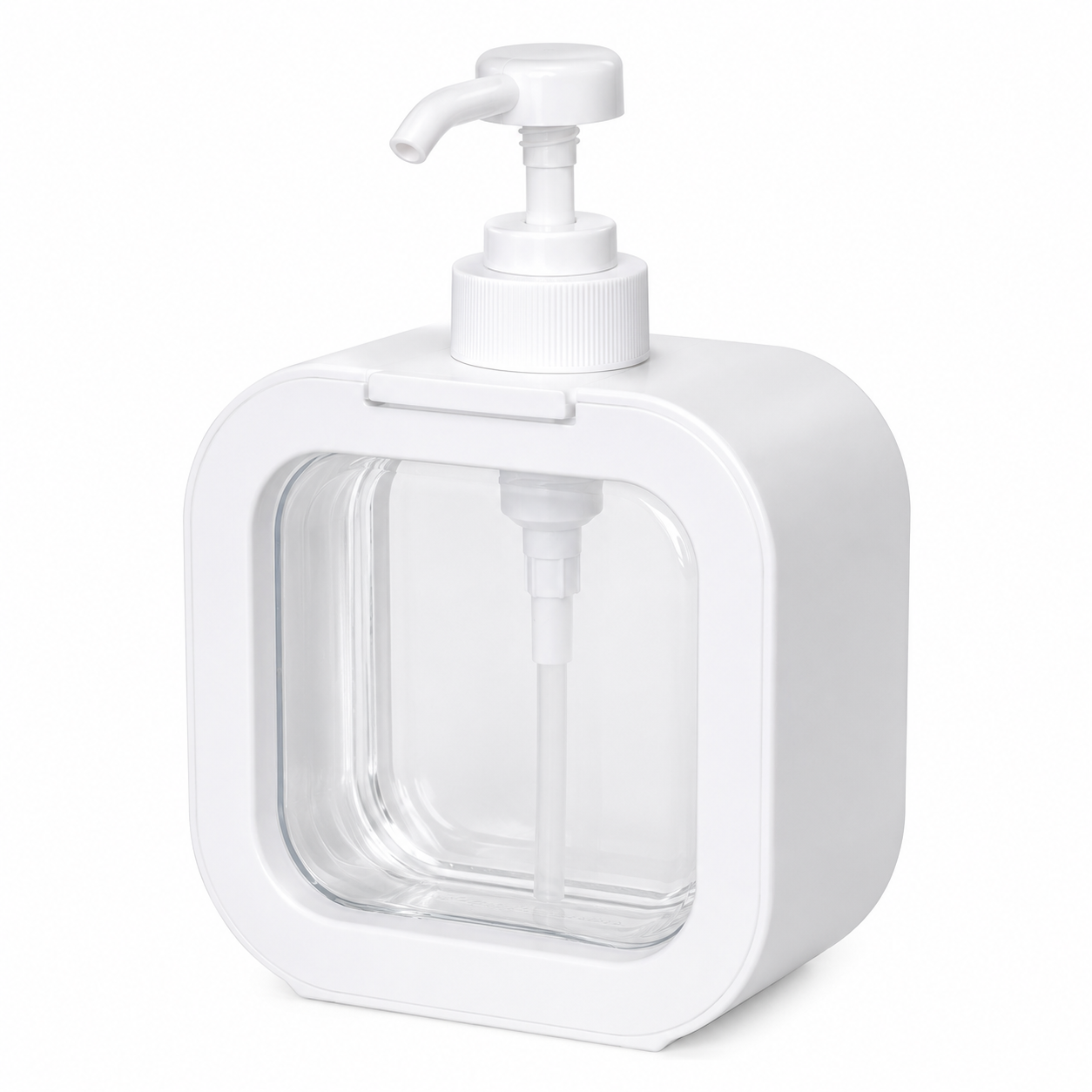 Refillable Plastic Soap Dispenser Bottle with Pump | Clear Liquid Dis for Kitchen & Bathroom