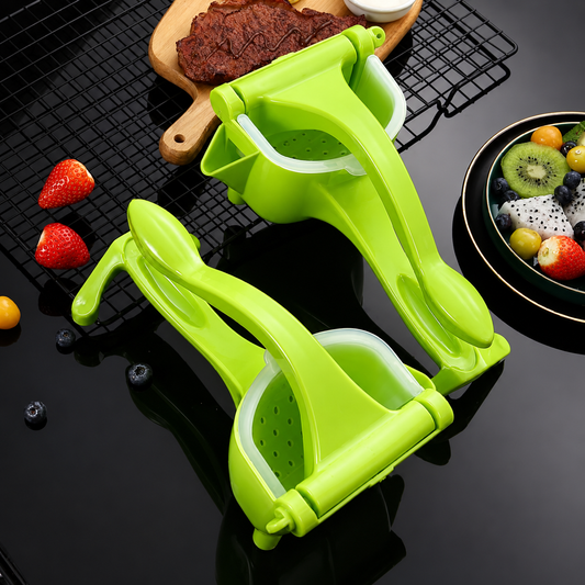 Heavy Duty Manual Juice Press Squeezer | Plastic Hand Juicer with Pouring Spout | Multicolour