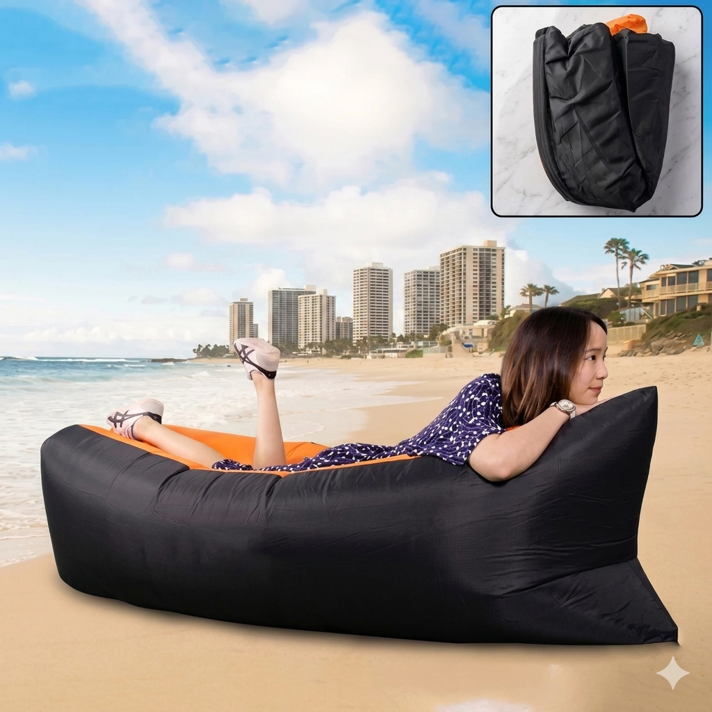 Inflatable Lounger Air Sofa | Portable Air Lounge Chair for Camping, Beach, Travel, Garden & Indoor Relaxing with Carry Bag (1 Pc)
