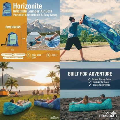 Inflatable Lounger Air Sofa | Portable Air Lounge Chair for Camping, Beach, Travel, Garden & Indoor Relaxing with Carry Bag (1 Pc)