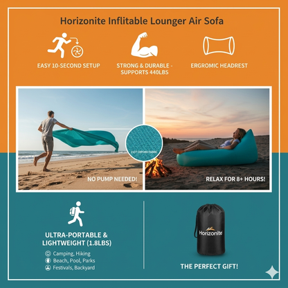 Inflatable Lounger Air Sofa | Portable Air Lounge Chair for Camping, Beach, Travel, Garden & Indoor Relaxing with Carry Bag (1 Pc)