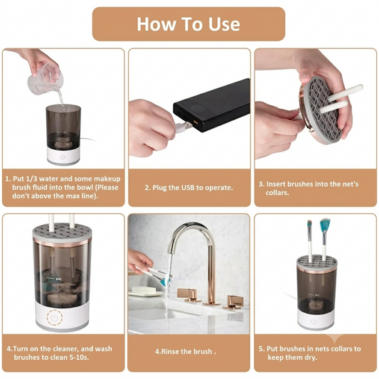 Automatic Makeup Brush Cleaner & Dryer | USB Electric Brush Cleaning Machine