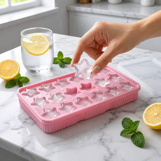 18 Grid Star Shape Ice Cube Tray with Lid | Reusable Freezer Mold for Ice, Chocolate & Jelly