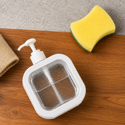 Refillable Plastic Soap Dispenser Bottle with Pump | Clear Liquid Dis for Kitchen & Bathroom
