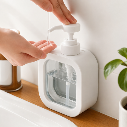 Refillable Plastic Soap Dispenser Bottle with Pump | Clear Liquid Dis for Kitchen & Bathroom