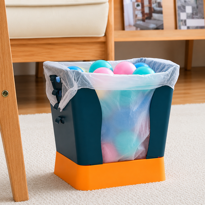 Expandable Plastic Waste Bin with Garbage Bag Holder | Large Capacity Trash Can for Kitchen, Bathroom & Home