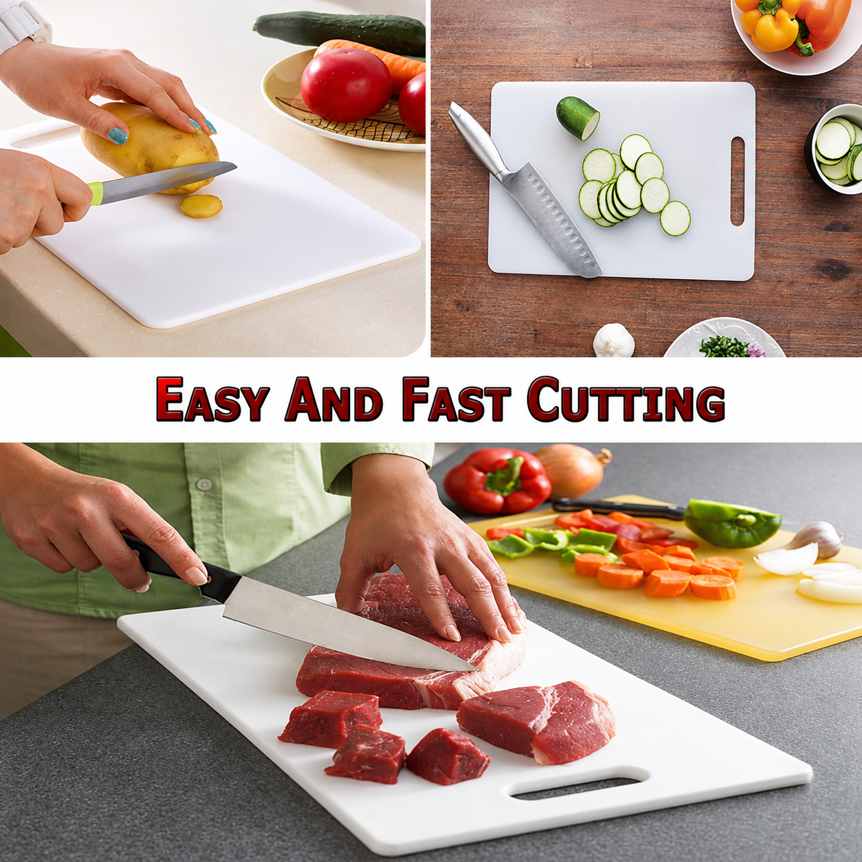 Heavy-Duty Kitchen Chopping Board. | BPA-Free Kitchen Cutting Board for Vegetables, Fruits & Daily Cooking