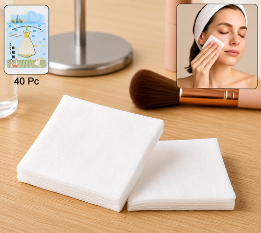 Cotton Makeup Remover Pads (Pack of 40) | Soft Cotton Pads for Makeup Removal & Skincare