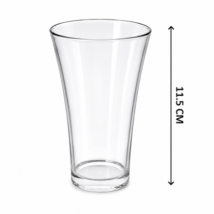 270ml Transparent Glass Tumbler Set of 6 | Heat Resistant Juice & Water Glasses for Home & Kitchen