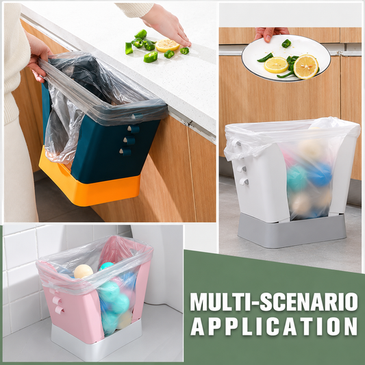 Expandable Plastic Waste Bin with Garbage Bag Holder | Large Capacity Trash Can for Kitchen, Bathroom & Home