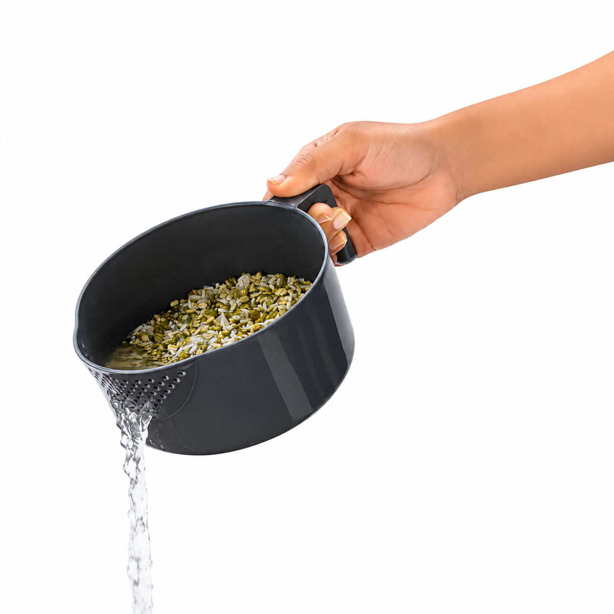 4-Compartment Grain Storage Dispenser | Airtight Rice, Dal & Cereal Storage Container with Push Button | Kitchen Dry Food Organizer