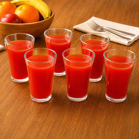 270ml Transparent Glass Tumbler Set of 6 | Heat Resistant Juice & Water Glasses for Home & Kitchen
