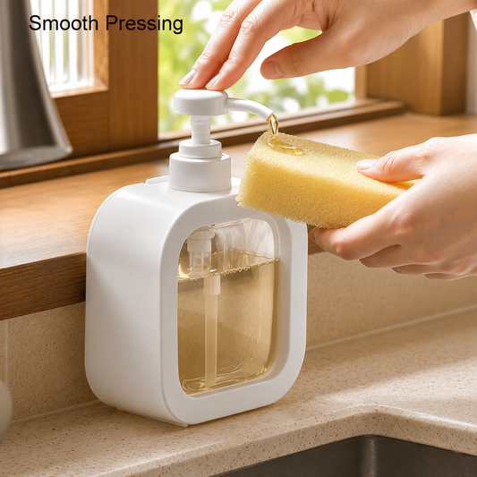Refillable Plastic Soap Dispenser Bottle with Pump | Clear Liquid Dis for Kitchen & Bathroom