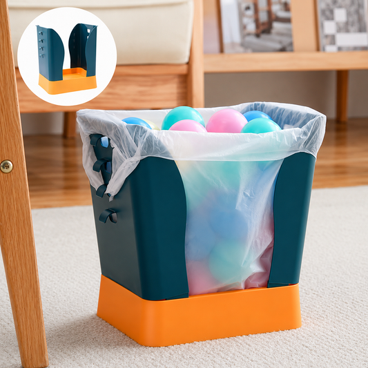 Expandable Plastic Waste Bin with Garbage Bag Holder | Large Capacity Trash Can for Kitchen, Bathroom & Home