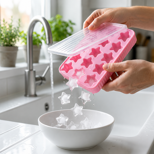 18 Grid Star Shape Ice Cube Tray with Lid | Reusable Freezer Mold for Ice, Chocolate & Jelly