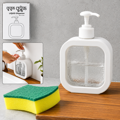 Refillable Plastic Soap Dispenser Bottle with Pump | Clear Liquid Dis for Kitchen & Bathroom