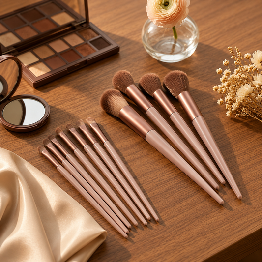 Professional 13-Piece Makeup Brush Set with Storage Pouch | Soft Synthetic Makeup Brushes for Foundation, Powder, Blush, Eyeshadow & Blending (13 Pc Set)